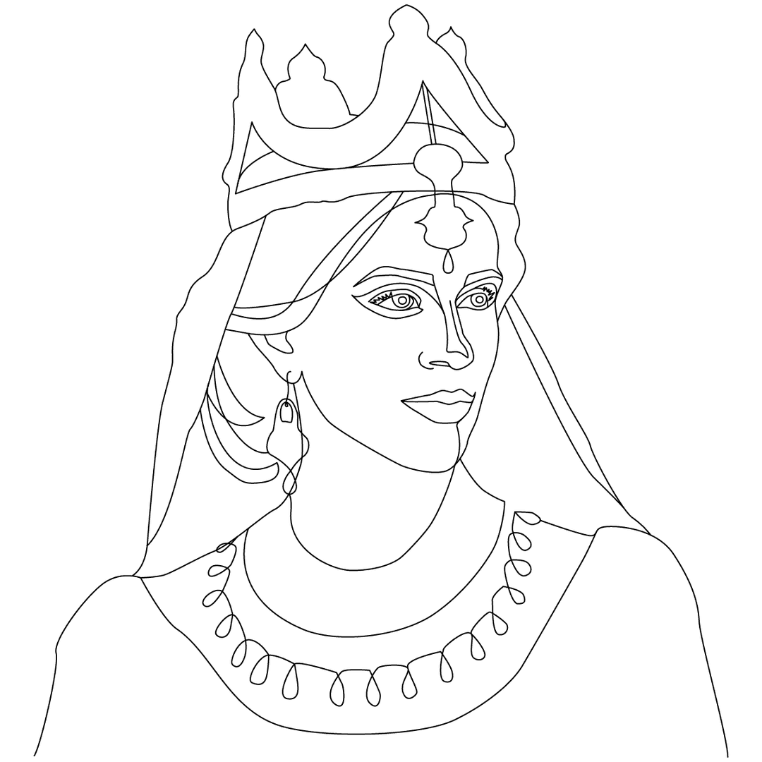 Line drawing of Esther